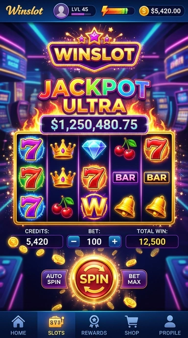 Cuplikan layar menu unduhan winslot untuk perangkat Android